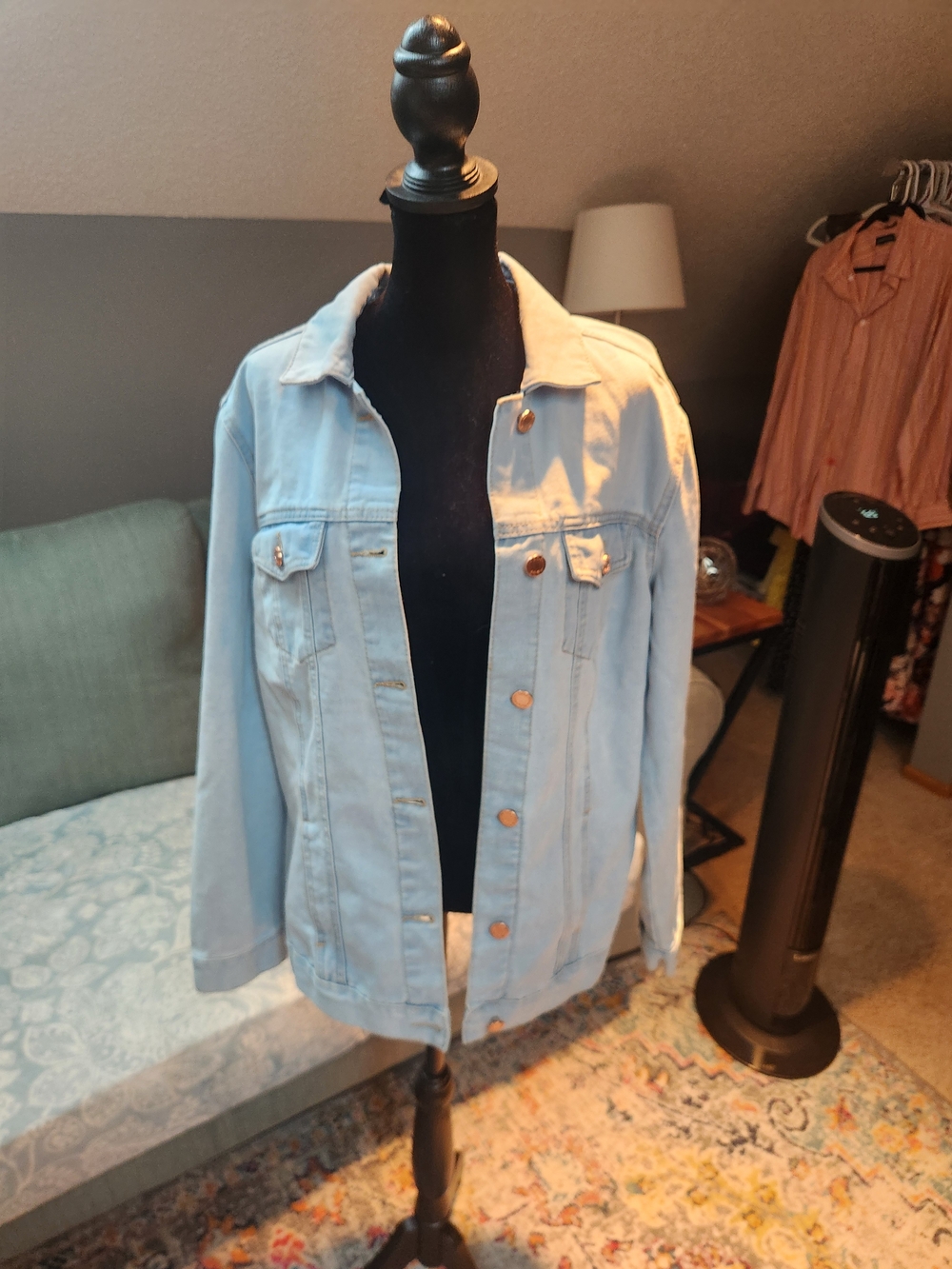 BBJ Light Blue Women's Denim Jacket Classic Casual Layer Medium Great Condition